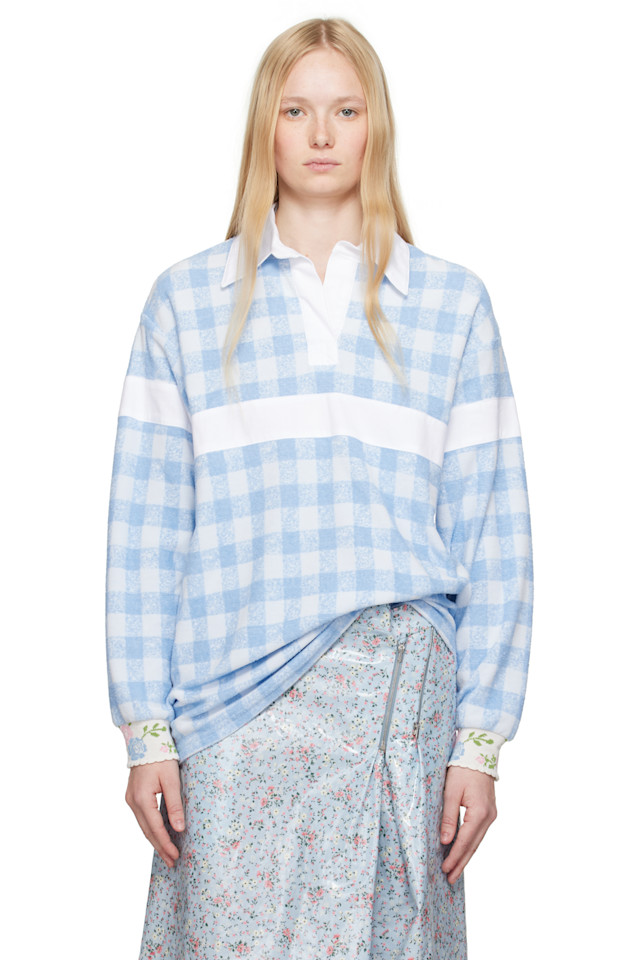 Джинговый махровый поло с длинным рукавом Anna Sui, синий
Джинговый махровый поло с длинным рукавом Anna Sui, синий