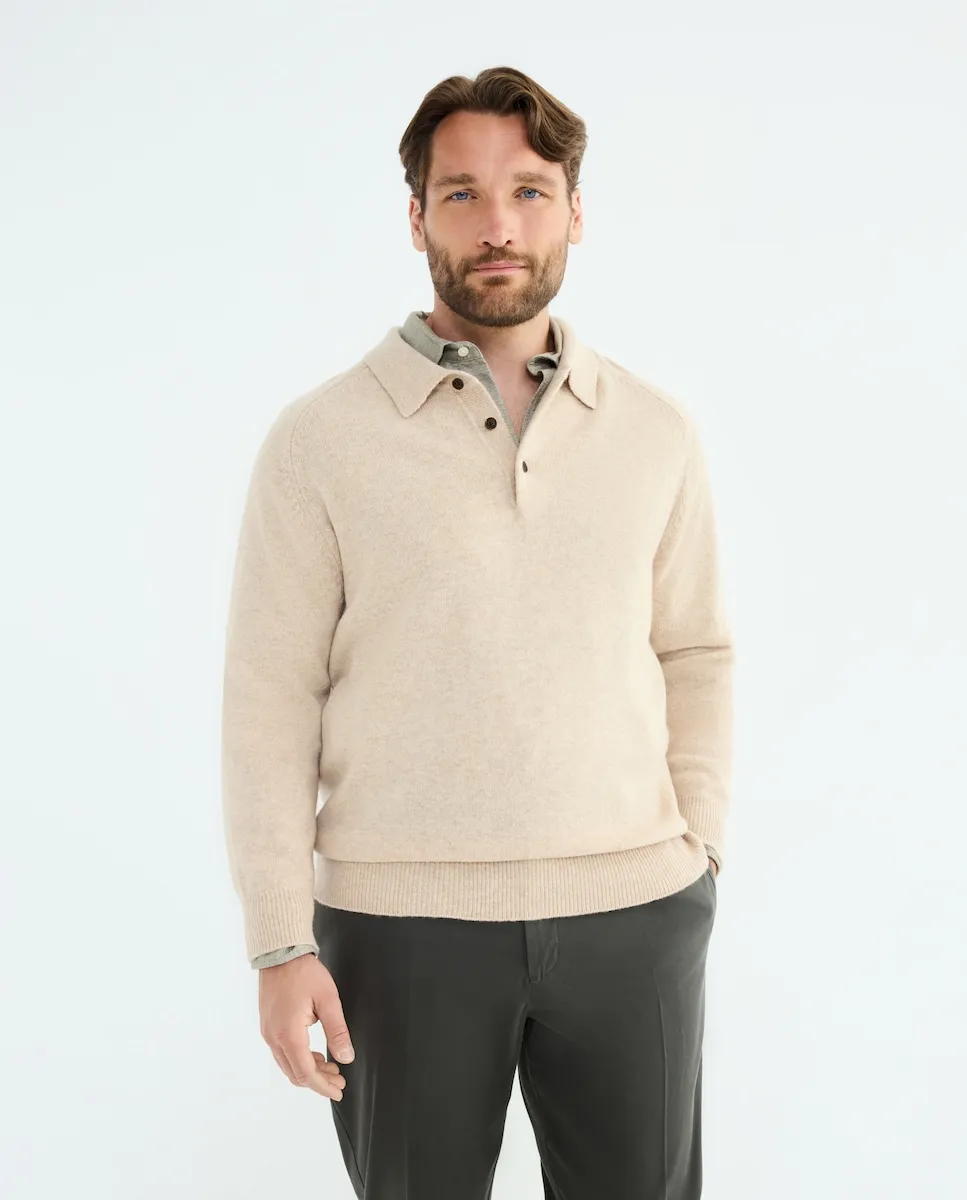 Мужской джемпер с воротником поло больших размеров с пуговицами из кашемировой шерсти Emidio Tucci, бежевый
Мужской джемпер с воротником поло больших размеров с пуговицами из кашемировой шерсти Emidio Tucci, бежевый