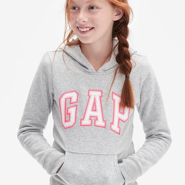 Толстовка с капюшоном и нашивкой-логотипом Gap, серый 
Толстовка с капюшоном и нашивкой-логотипом Gap, серый