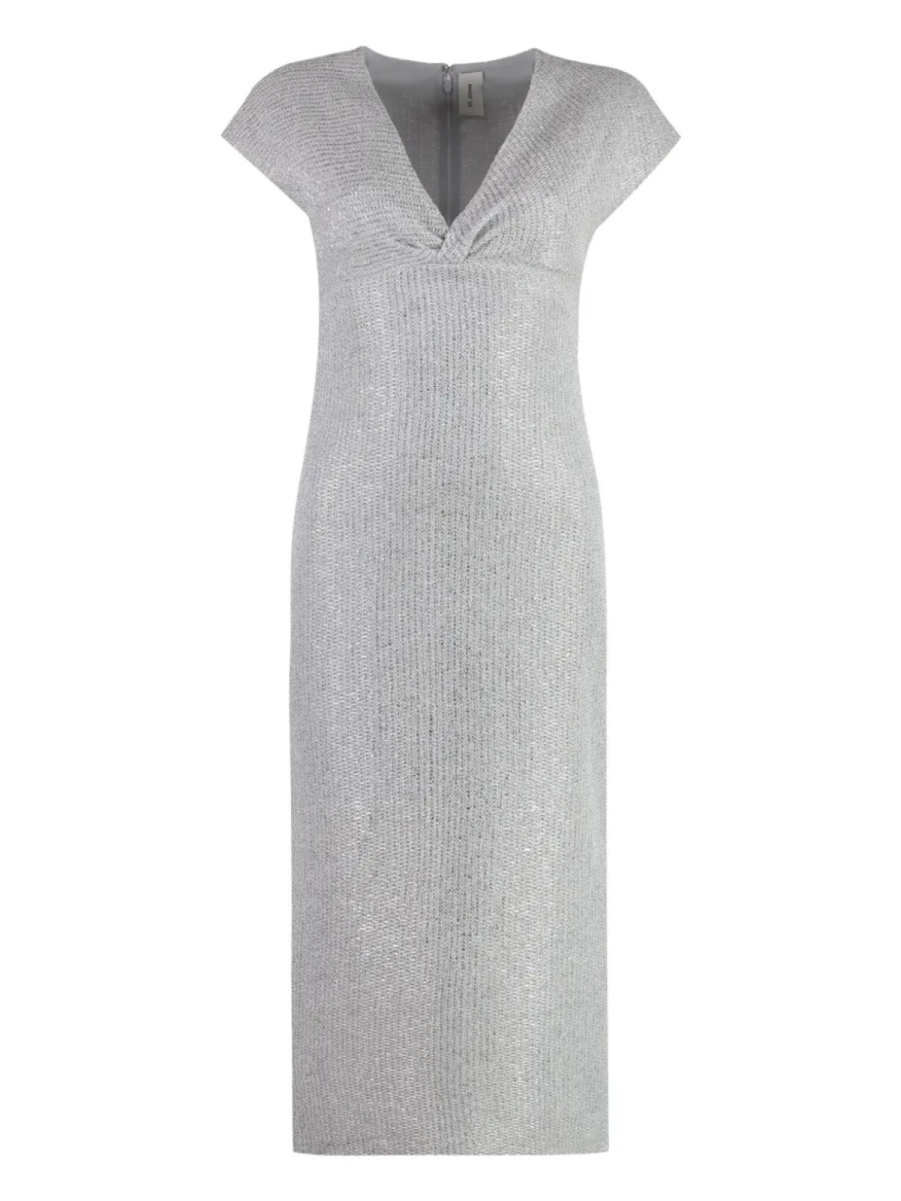 Платье с люрексом и рукавами-крылышками St. John, серебряный
Платье с люрексом и рукавами-крылышками St. John, серебряный