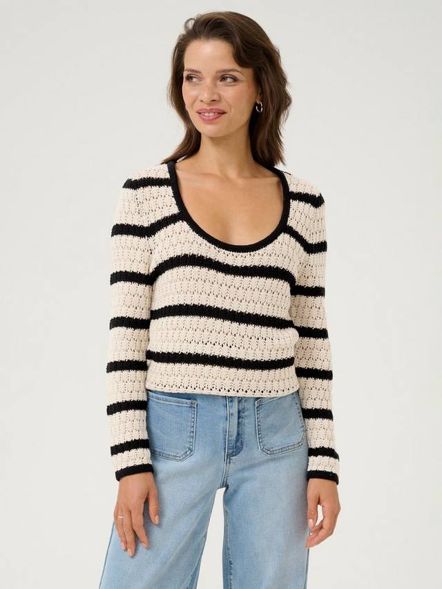 Приталенный джемпер с круглым вырезом в полоску от элеоноры KAFFE, цвет Beige/Natural
Приталенный джемпер с круглым вырезом в полоску от элеоноры KAFFE, цвет Beige/Natural