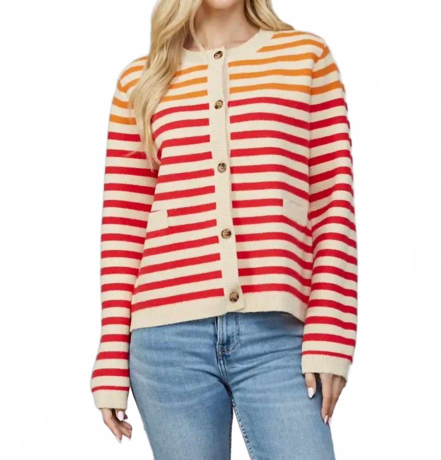 Кардиган в полоску "Закат" в разноцветном исполнении FATE, мультиколор
Кардиган в полоску "Закат" в разноцветном исполнении FATE, мультиколор