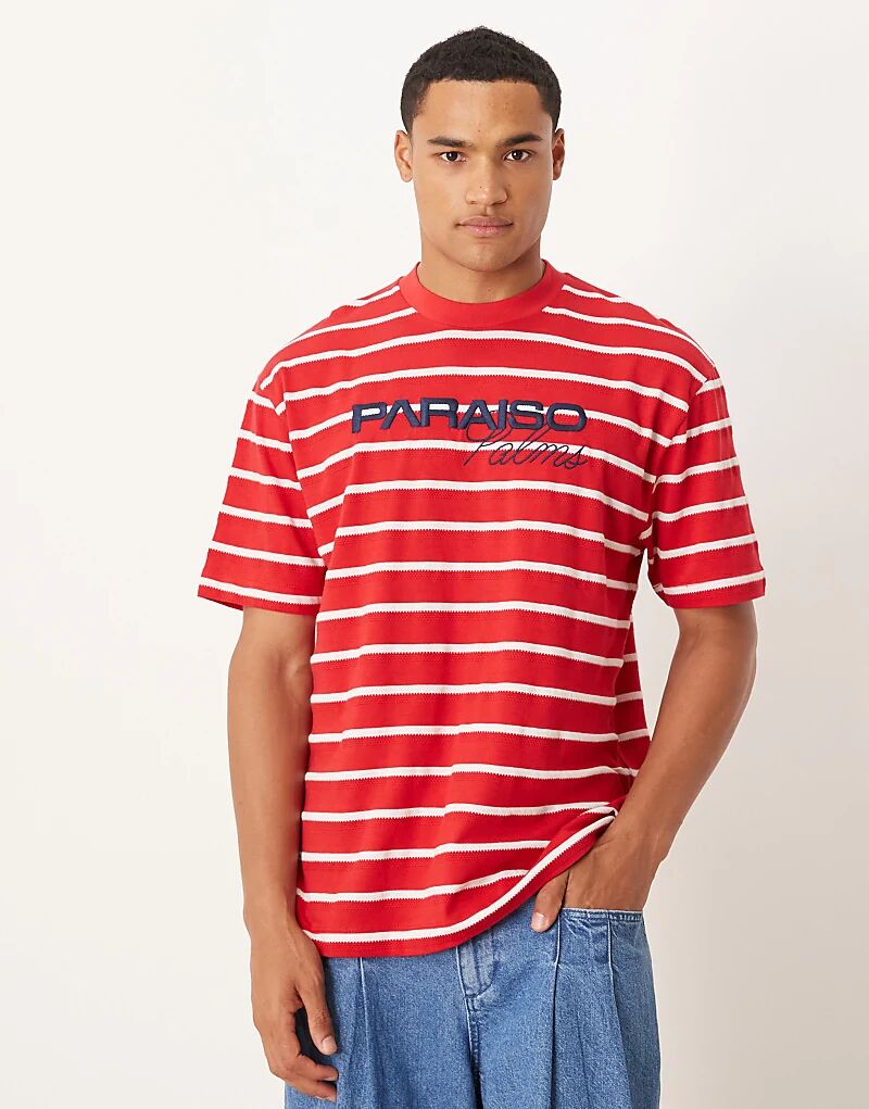 Свободная футболка ASOS DESIGN со спортивной графикой в красно-белую полоску
Свободная футболка ASOS DESIGN со спортивной графикой в красно-белую полоску