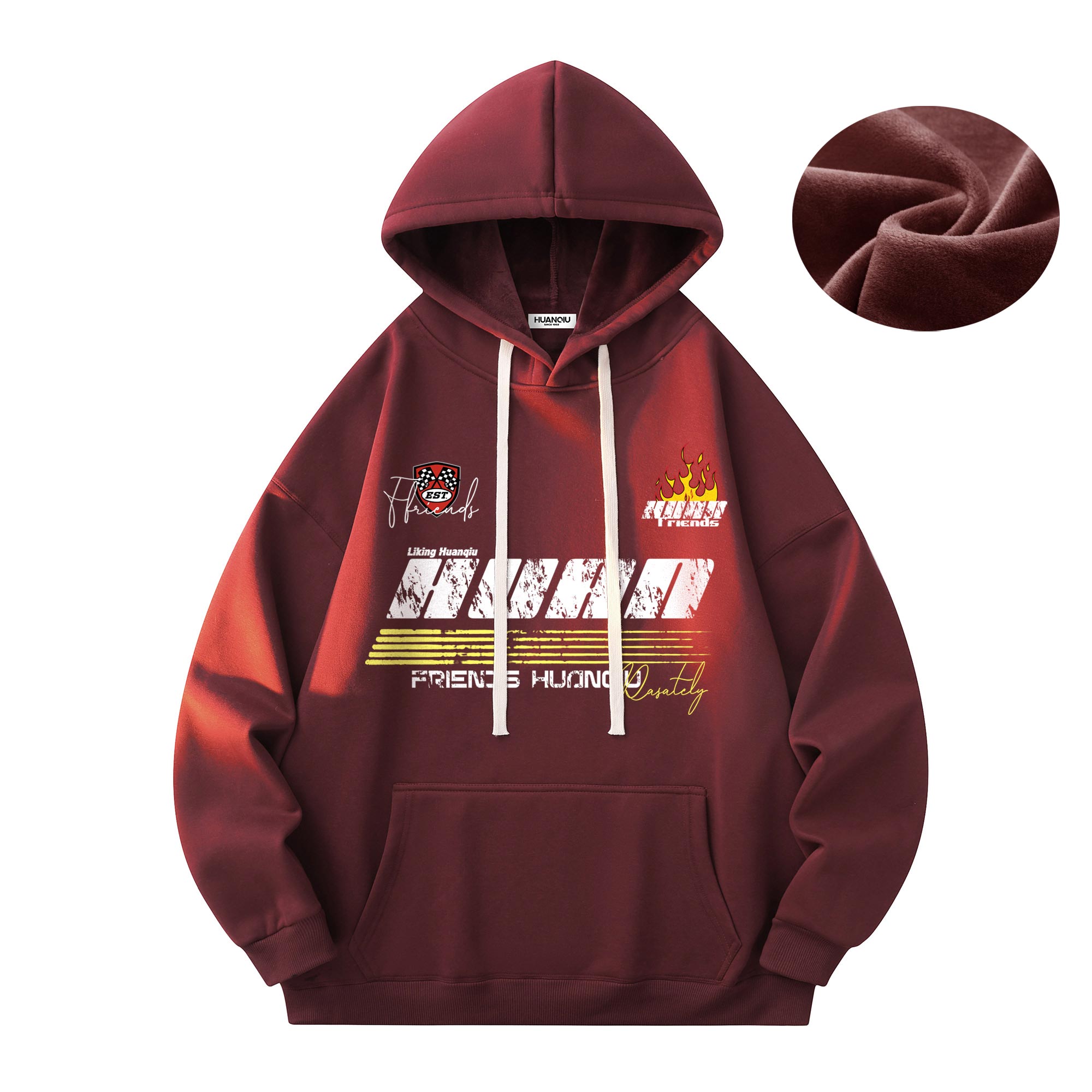Толстовка Unisex Hooded Thickened Heavyweight HUANQIU, burgundy
Толстовка Unisex Hooded Thickened Heavyweight HUANQIU, burgundy
