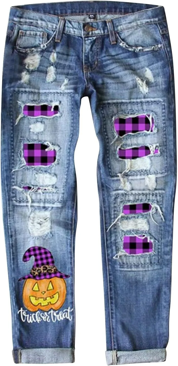 Джинсы для женщин Plus Size Mid Rise Straight Leg с принтом Halloween
Джинсы для женщин Plus Size Mid Rise Straight Leg с принтом Halloween