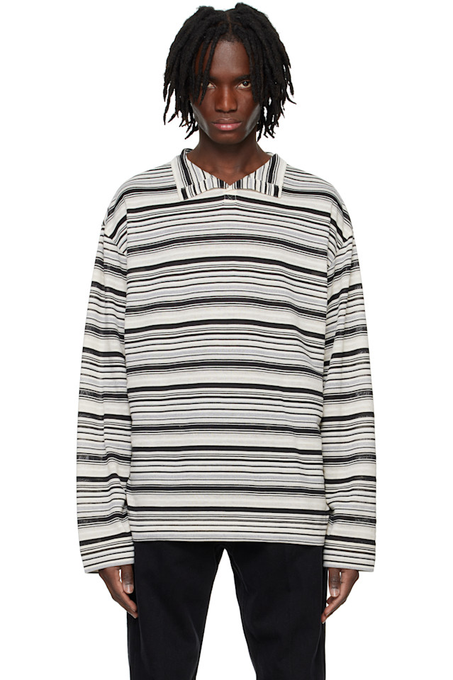 Поло с полосками и высоким воротом System, черный
Поло с полосками и высоким воротом System, черный