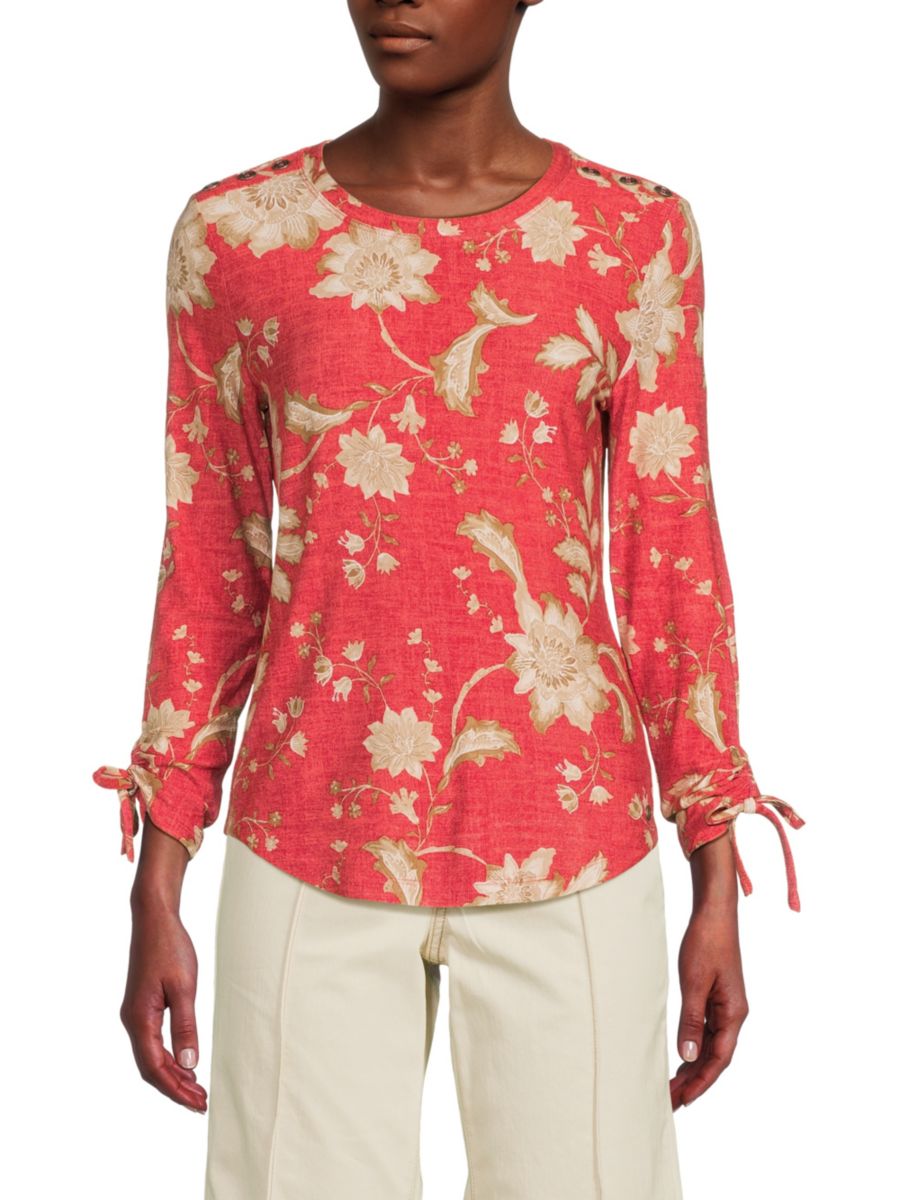 Топ из эластичного трикотажа с цветочным принтом и присборенными манжетами Tommy Hilfiger, цвет Coral Multi
Топ из эластичного трикотажа с цветочным принтом и присборенными манжетами Tommy Hilfiger, цвет Coral Multi