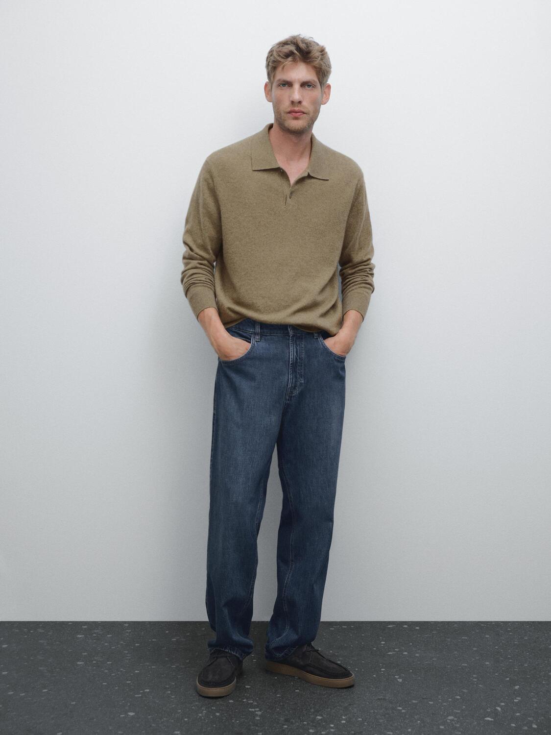 Рубашка-Поло из 100% кашемира в рубчик Massimo Dutti, хаки
Рубашка-Поло из 100% кашемира в рубчик Massimo Dutti, хаки