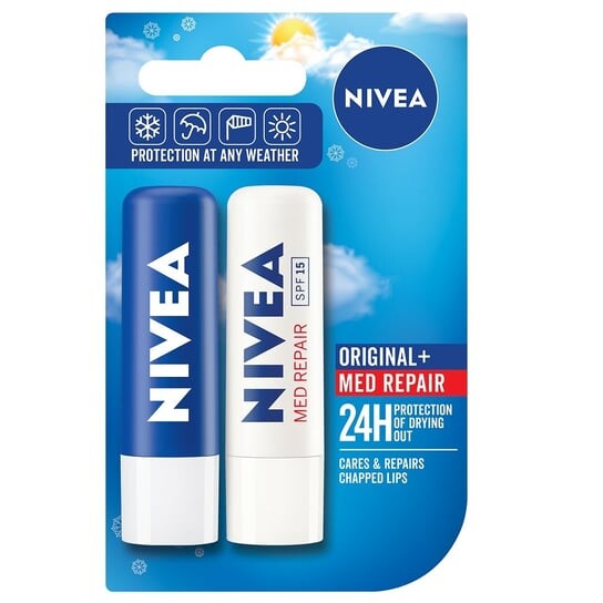 Набор Оригинальная защитная помада 4,8г + ухаживающая помада Med Repair 4,8г Nivea
Набор Оригинальная защитная помада 4,8г + ухаживающая помада Med Repair 4,8г Nivea