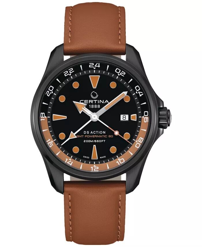 Мужские швейцарские автоматические часы DS Action GMT с коричневым кожаным ремешком, 43 мм Certina
Мужские швейцарские автоматические часы DS Action GMT с коричневым кожаным ремешком, 43 мм Certina