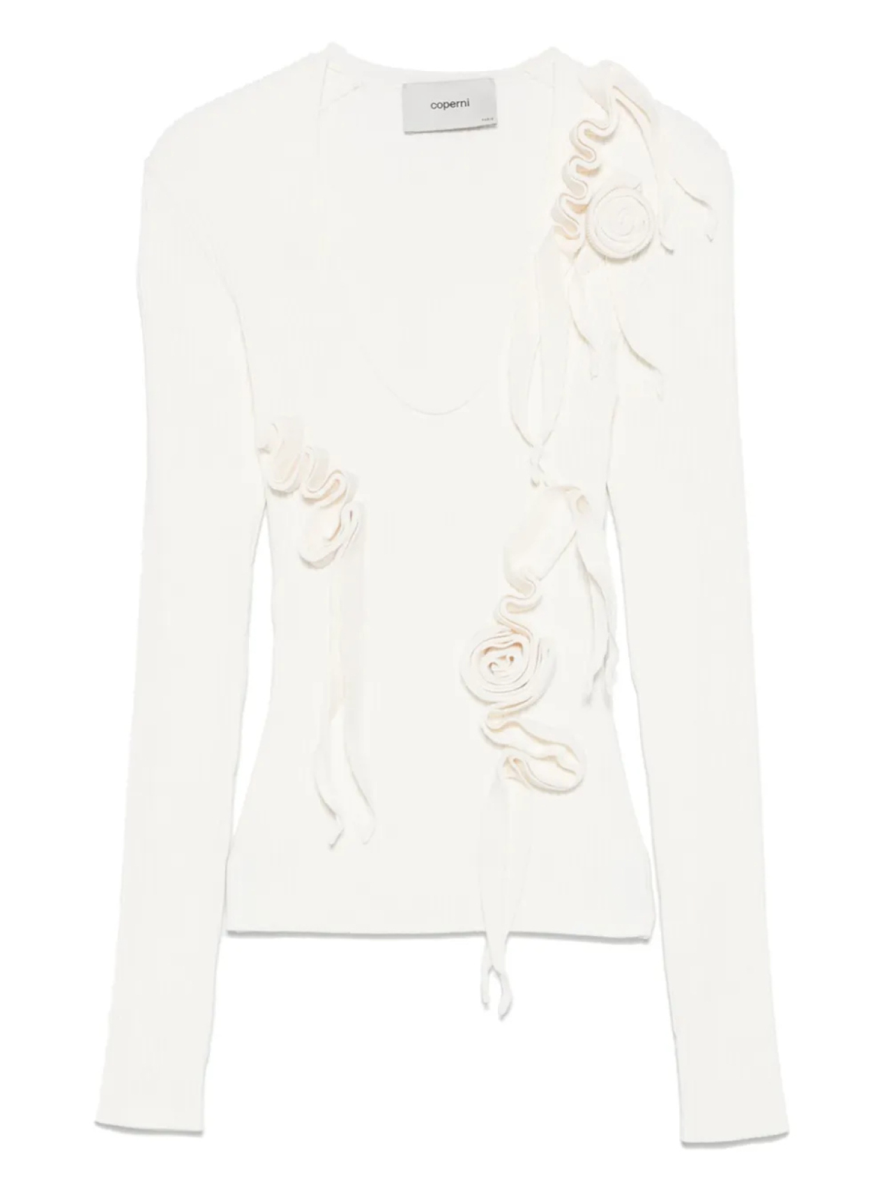 Джемпер с длинными рукавами и отделкой лентами Coperni, белый
Джемпер с длинными рукавами и отделкой лентами Coperni, белый