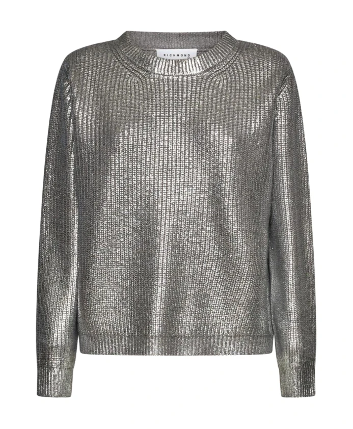 Свитер с круглым вырезом и металлизированной вязкой Richmond, серый
Свитер с круглым вырезом и металлизированной вязкой Richmond, серый