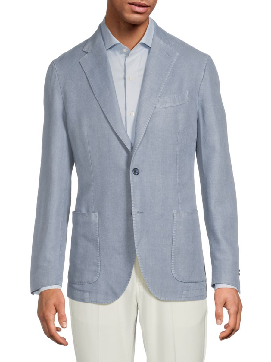 Льняной блейзер современного кроя с узором ёлочка Lubiam, синий
Льняной блейзер современного кроя с узором ёлочка Lubiam, синий