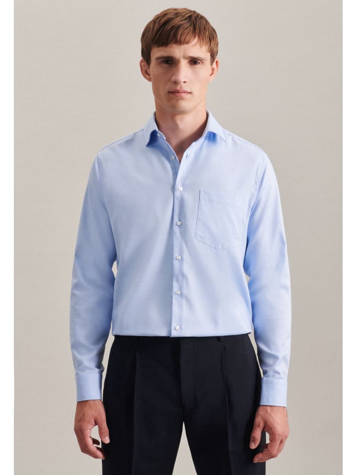 Деловая рубашка, стандартного размера, средне-синего цвета Seidensticker
Деловая рубашка, стандартного размера, средне-синего цвета Seidensticker