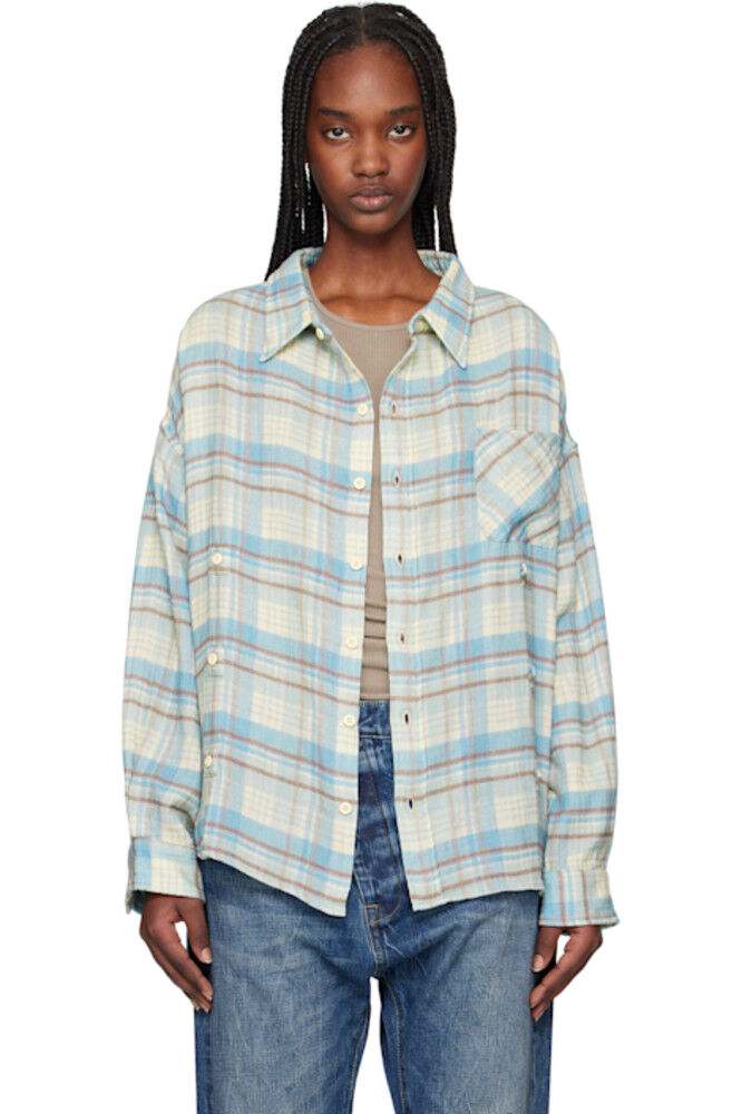 Синяя рубашка с двойным передом R13
Синяя рубашка с двойным передом R13