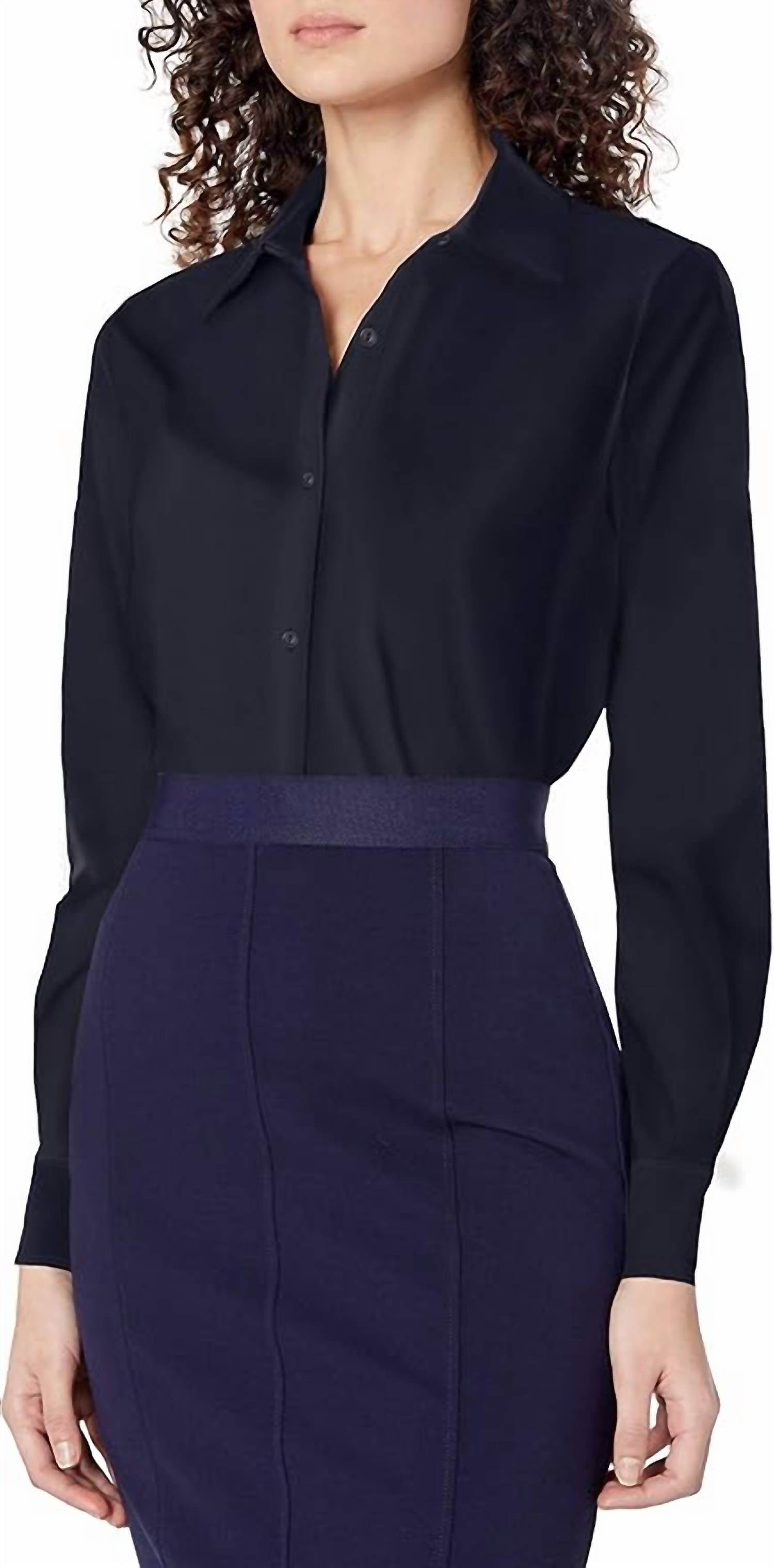 Рубашка Connie Slim на пуговицах в темно-синем цвете Lysse, True Navy
Рубашка Connie Slim на пуговицах в темно-синем цвете Lysse, True Navy