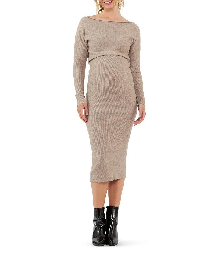 Трикотажное платье с открытыми плечами Ripe Maternity Tobie, коричневый
Трикотажное платье с открытыми плечами Ripe Maternity Tobie, коричневый