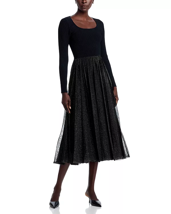 Платье миди Angelique из смешанных материалов Elie Tahari, черный
Платье миди Angelique из смешанных материалов Elie Tahari, черный