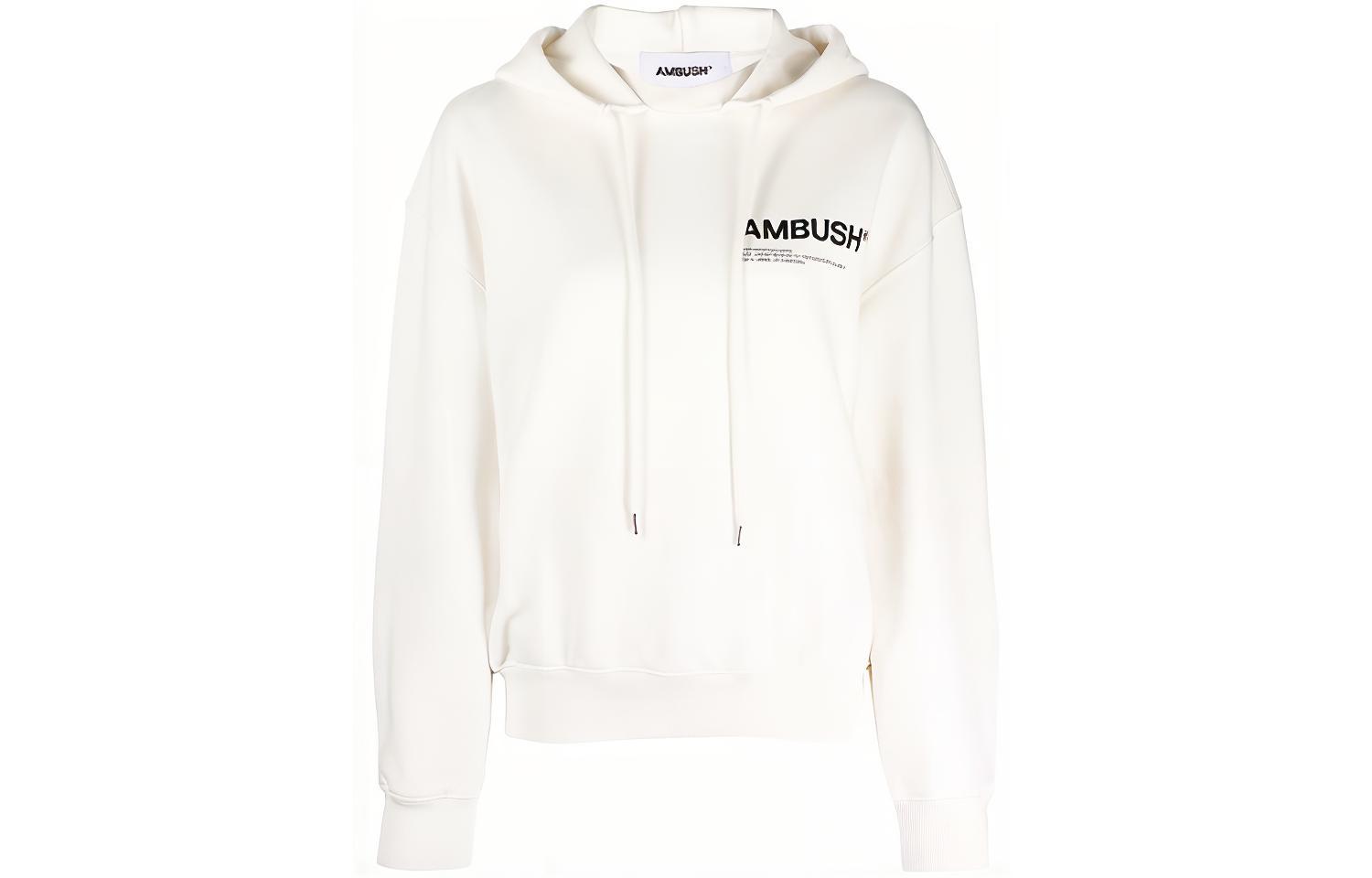 Худи с принтом логотипа на шнурке AMBUSH, белый
Худи с принтом логотипа на шнурке AMBUSH, белый