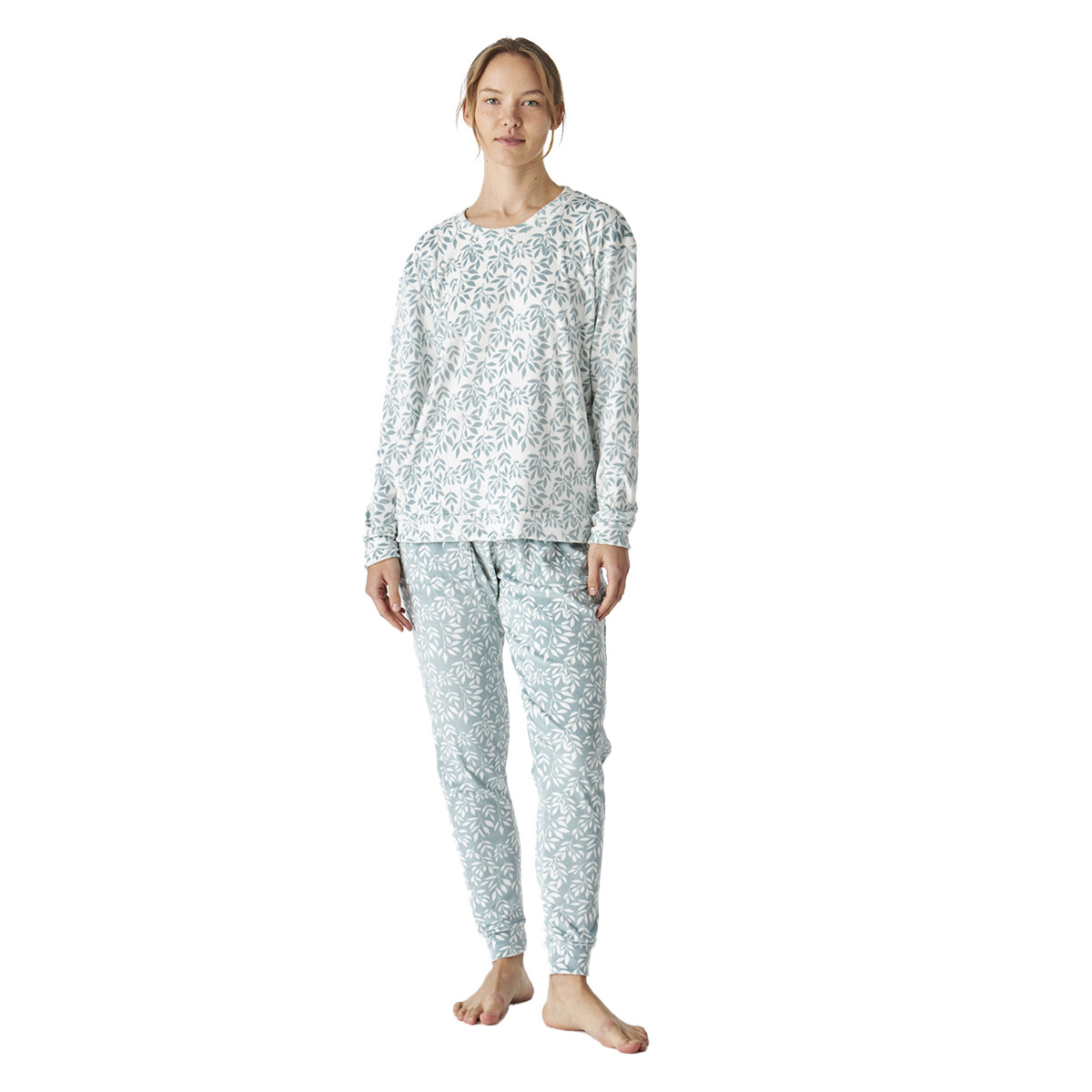 Зимняя бархатная пижама с длинными рукавами jjbep1000 J J Brothers, голубой 
Зимняя бархатная пижама с длинными рукавами jjbep1000 J J Brothers, голубой