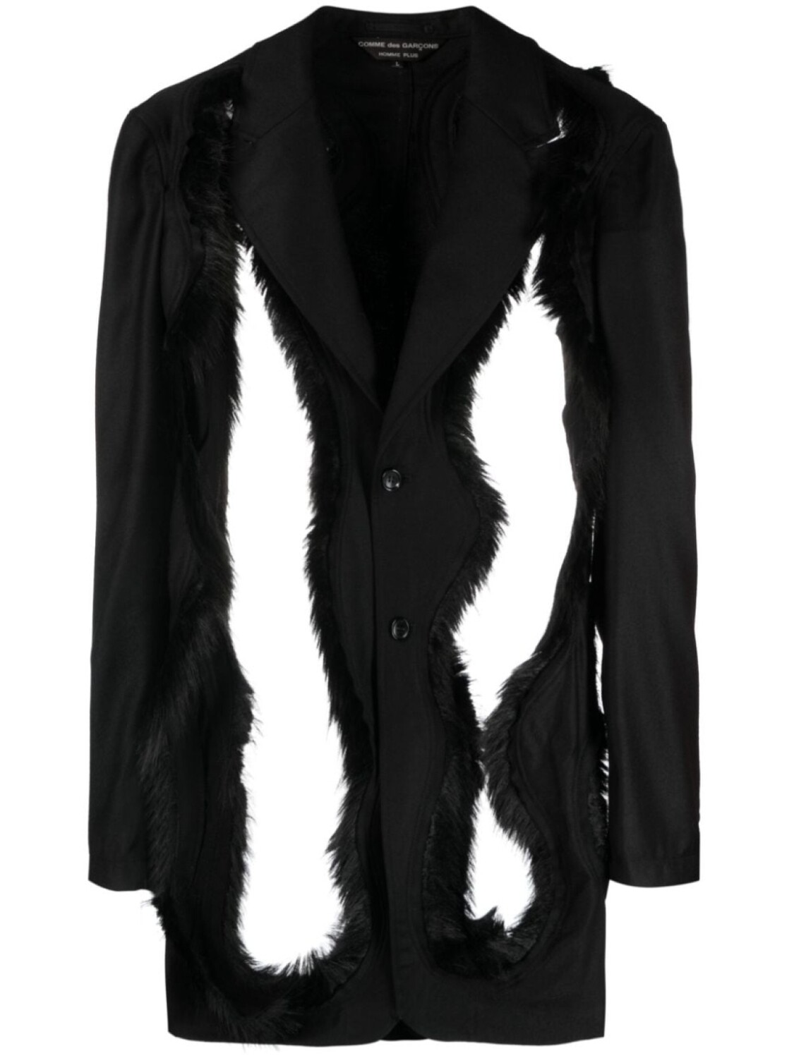 Comme des Garçons Homme Plus faux fur-embellished single-breasted blazer, черный
Comme des Garçons Homme Plus faux fur-embellished single-breasted blazer, черный