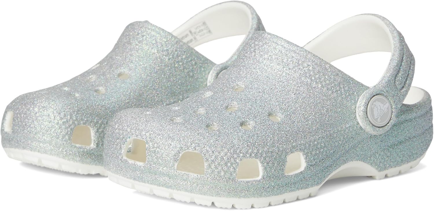 Детские кроксы Crocs Classic с блестками, белый
Детские кроксы Crocs Classic с блестками, белый