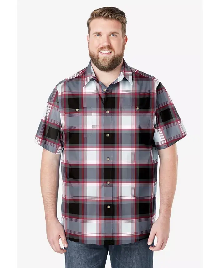 Большая и высокая немнущаяся короткая рубашка с принтом Kingsize, черный
Большая и высокая немнущаяся короткая рубашка с принтом Kingsize, черный