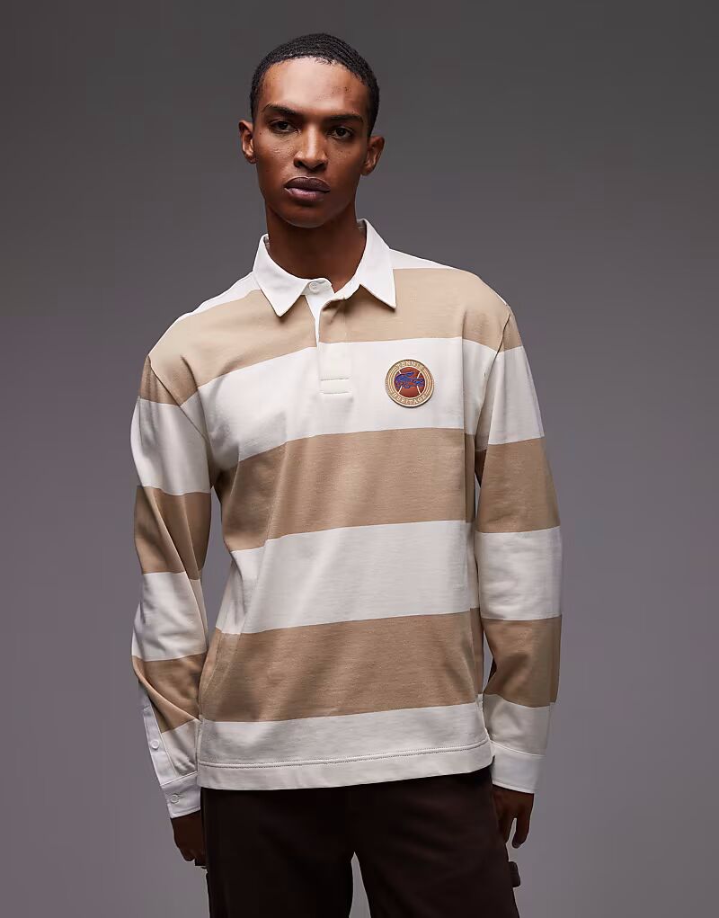 Рубашка регби в полоску бежевого цвета Lacoste
Рубашка регби в полоску бежевого цвета Lacoste