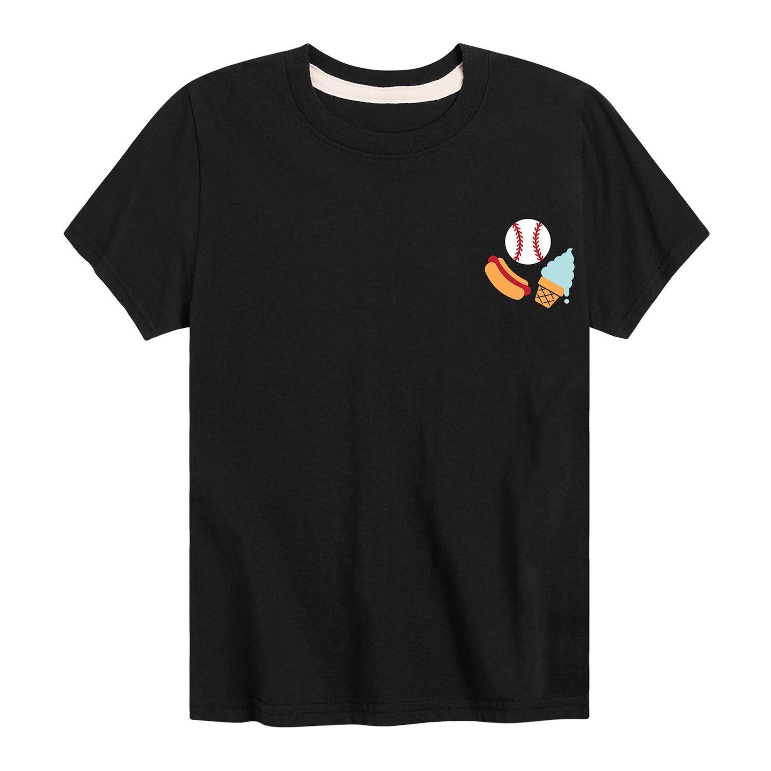 Футболка с рисунком бейсбола, хот-дога и мороженого для мальчиков 8–20 лет Licensed Character
Футболка с рисунком бейсбола, хот-дога и мороженого для мальчиков 8–20 лет Licensed Character