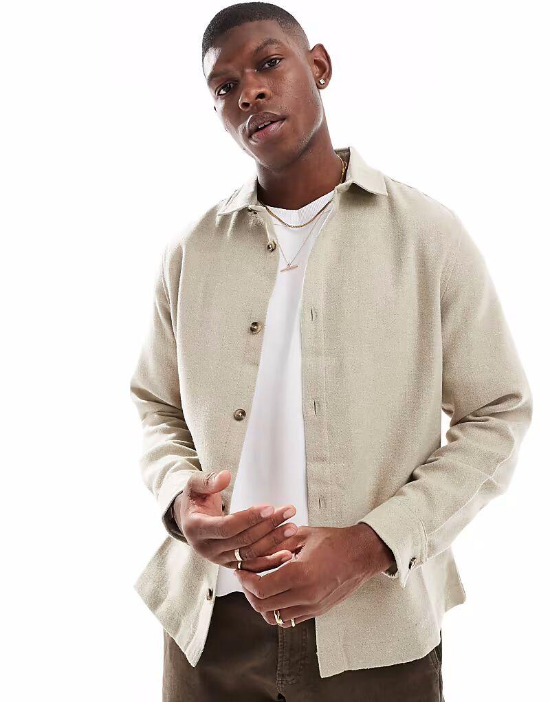Шерстяная рубашка ASOS DESIGN цвета «камень»
Шерстяная рубашка ASOS DESIGN цвета «камень»