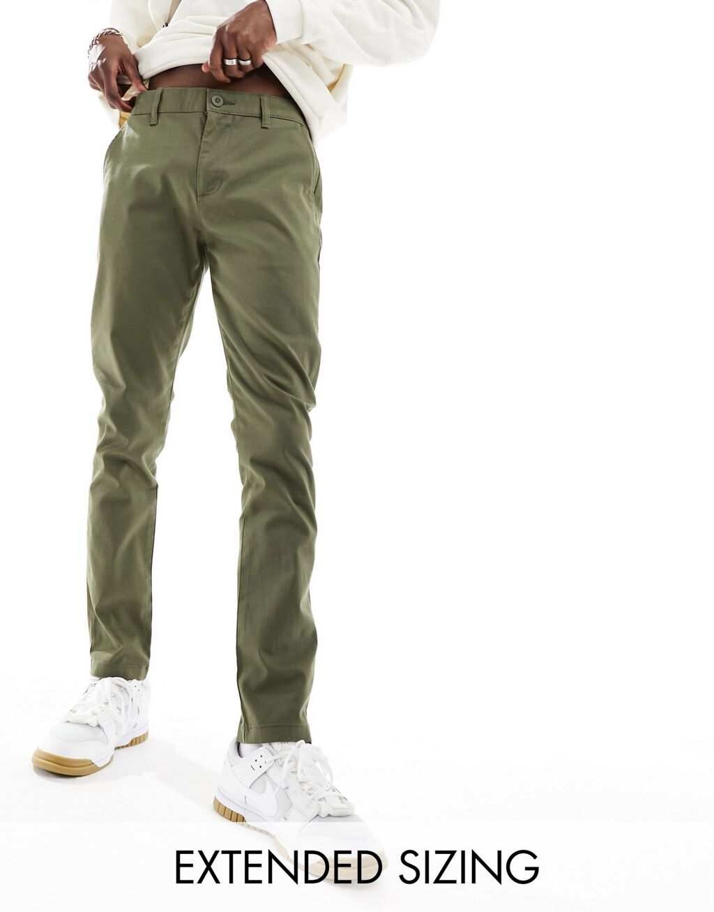Узкие брюки чинос цвета хаки ASOS DESIGN
Узкие брюки чинос цвета хаки ASOS DESIGN