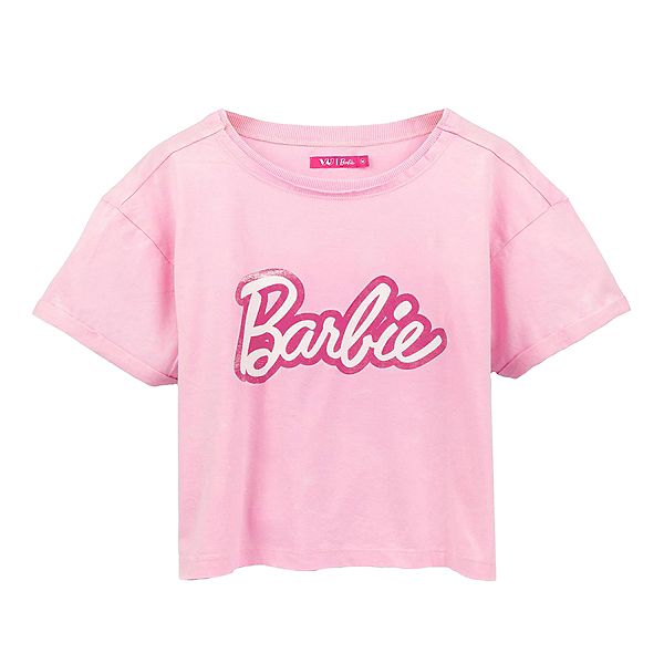 Женский кроп-топ с логотипом в стиле distressed Barbie
Женский кроп-топ с логотипом в стиле distressed Barbie