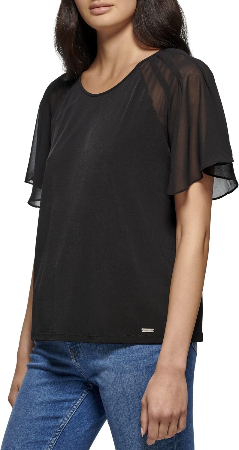 Топ Calvin Klein Chiffon Ruffle Sleeve, черный
Топ Calvin Klein Chiffon Ruffle Sleeve, черный