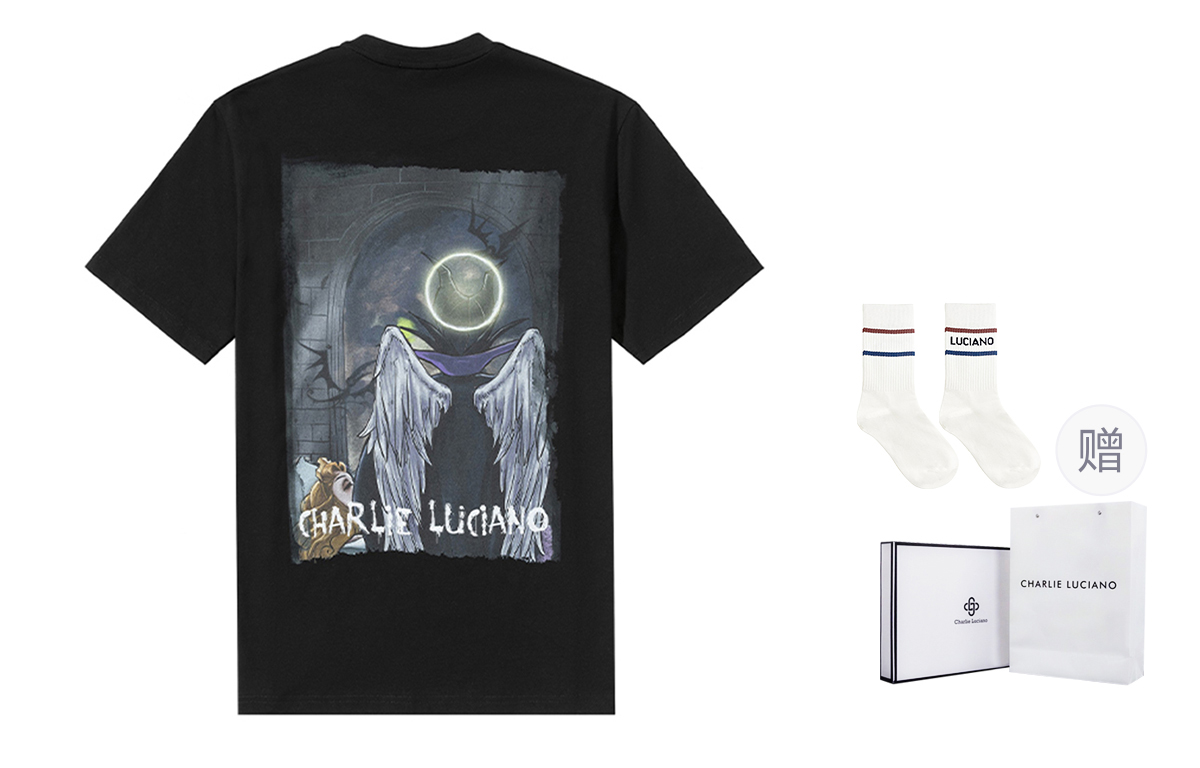 Футболка унисекс черная Charlie Luciano, черный (бокс+носки)
Футболка унисекс черная Charlie Luciano, черный (бокс+носки)