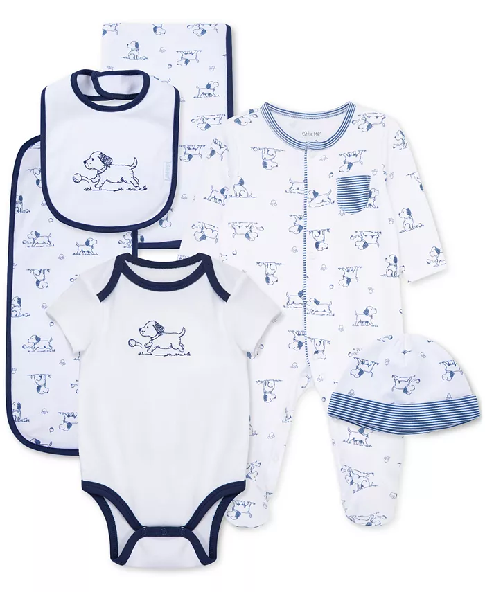 Подарочный набор для мальчиков из хлопка с принтом щенков, 6 предметов Little Me, синий
Подарочный набор для мальчиков из хлопка с принтом щенков, 6 предметов Little Me, синий