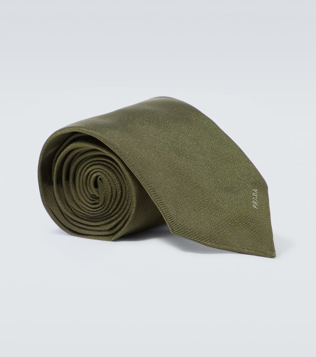 Шелковый галстук с логотипом Prada, Militare
Шелковый галстук с логотипом Prada, Militare