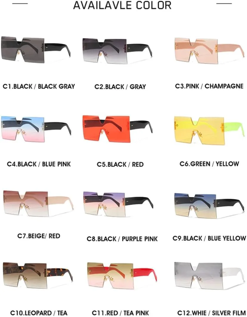 Цельные безободковые солнцезащитные очки большого размера для женщин и мужчин, роскошные винтажные очки с заклепками, защита от УФ-излучения UV400 VFDHN, Tea Pink
Цельные безободковые солнцезащитные очки большого размера для женщин и мужчин, роскошные винтажные очки с заклепками, защита от УФ-излучения UV400 VFDHN, Tea Pink