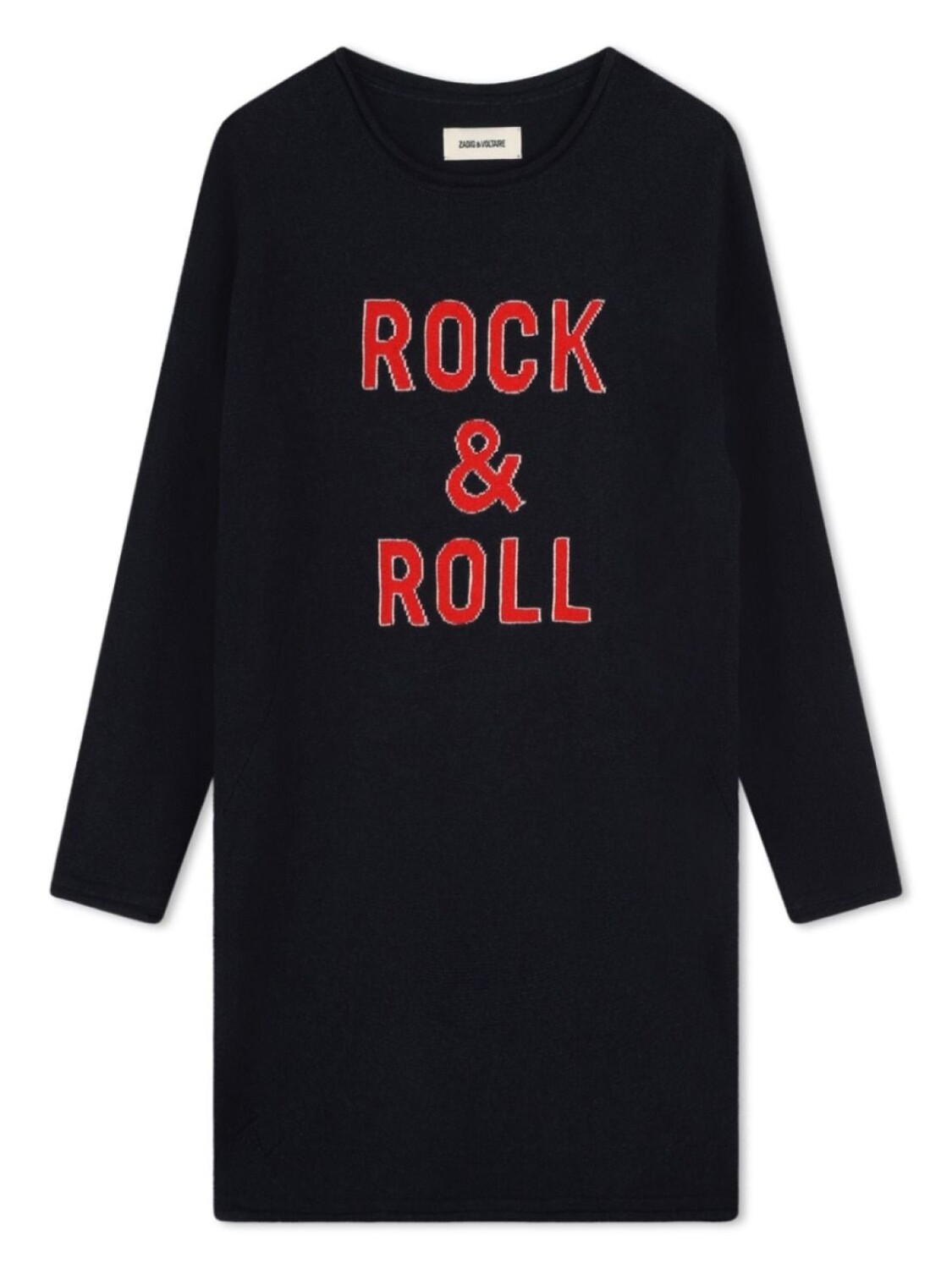 Трикотажное платье Zadig & Voltaire Kids, черный 
Трикотажное платье Zadig & Voltaire Kids, черный