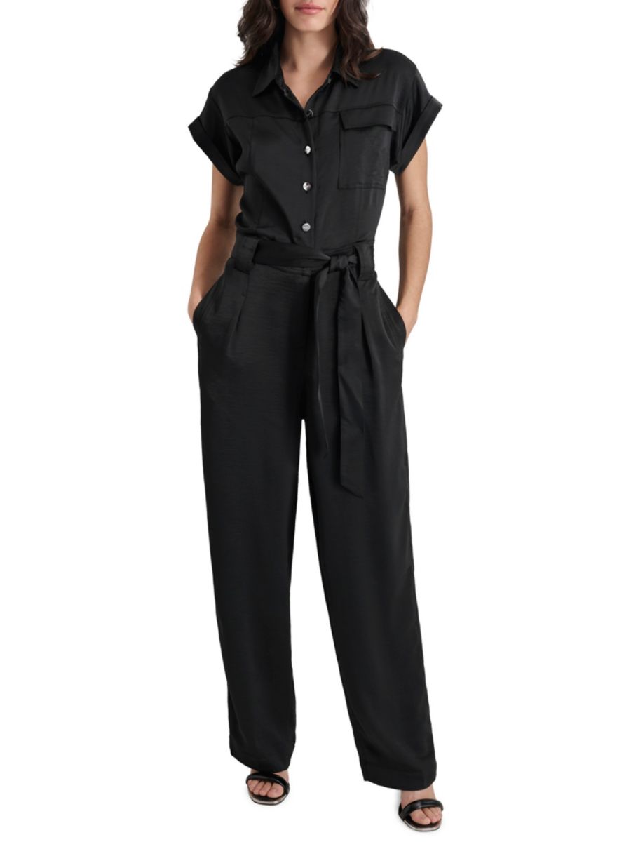 Комбинезон с поясом и пуговицами спереди DKNY, черный
Комбинезон с поясом и пуговицами спереди DKNY, черный