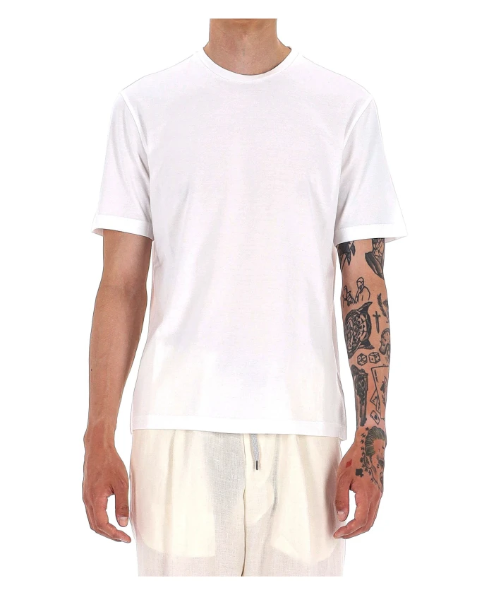 Белая хлопковая футболка и рубашка поло Roberto Collina, белый
Белая хлопковая футболка и рубашка поло Roberto Collina, белый