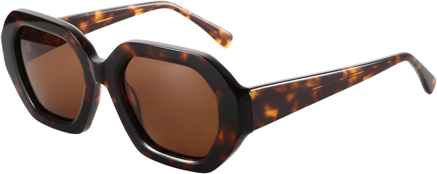 ZENOTTIC Модные поляризованные солнцезащитные очки для женщин: дизайнерские шестиугольные солнцезащитные очки для дам - ретро-очки с защитой от УФ-излучения UV400, Demi Frame / Brown Lens
ZENOTTIC Модные поляризованные солнцезащитные очки для женщин: дизайнерские шестиугольные солнцезащитные очки для дам - ретро-очки с защитой от УФ-излучения UV400, Demi Frame / Brown Lens