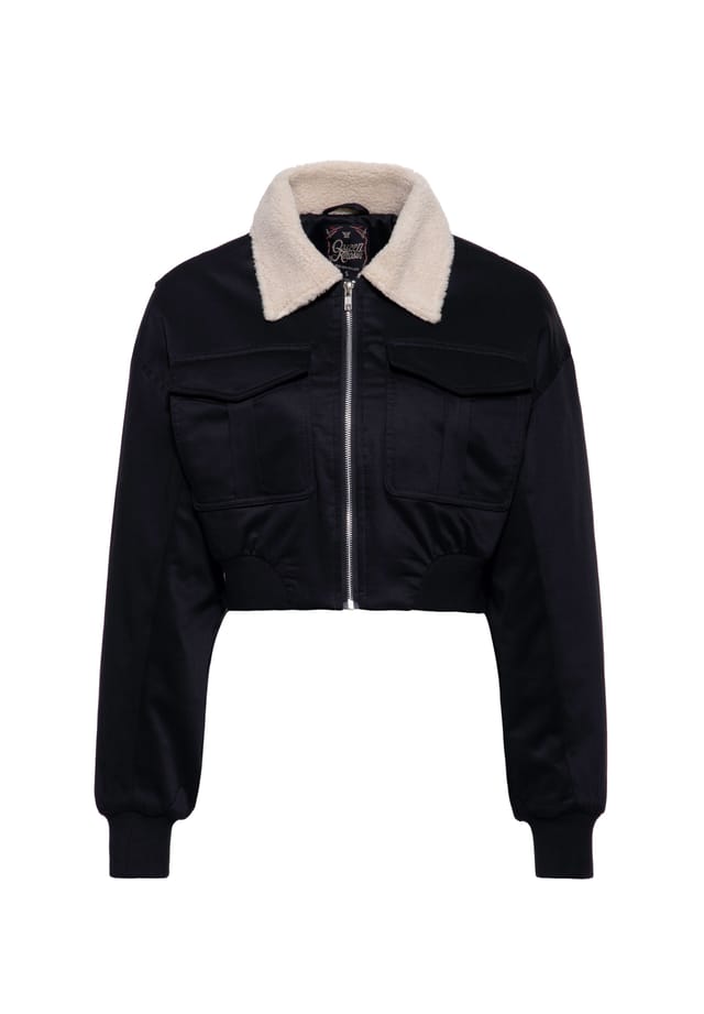 Куртка-Бомбер с большими нагрудными карманами Queen Kerosin, черный
Куртка-Бомбер с большими нагрудными карманами Queen Kerosin, черный