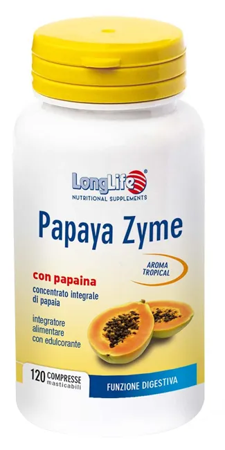 Пищеварительная добавка LongLife Papaya Zyme, 120 таблеток Long Life 
Пищеварительная добавка LongLife Papaya Zyme, 120 таблеток Long Life