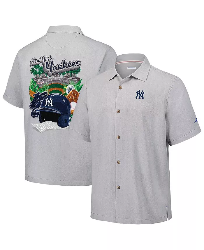 Мужская серая шелковая рубашка на пуговицах New York Yankees Hit and Run Camp Tommy Bahama
Мужская серая шелковая рубашка на пуговицах New York Yankees Hit and Run Camp Tommy Bahama