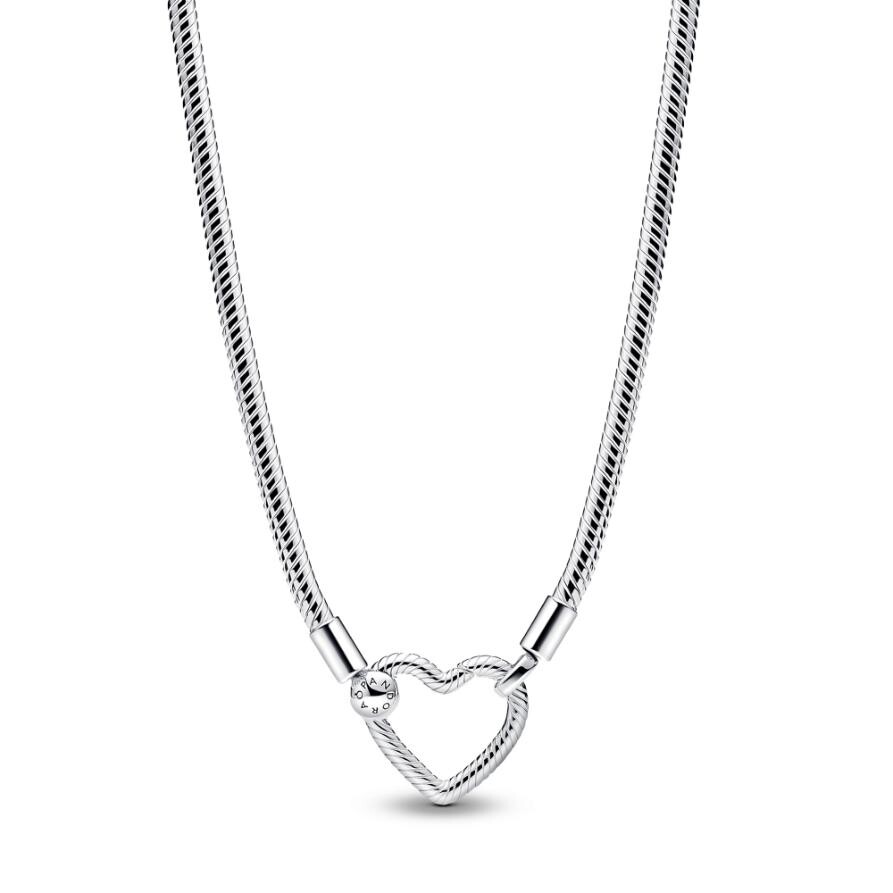 Ожерелье Heart Closure Snake Chain Pandora, стерлинговое серебро 
Ожерелье Heart Closure Snake Chain Pandora, стерлинговое серебро