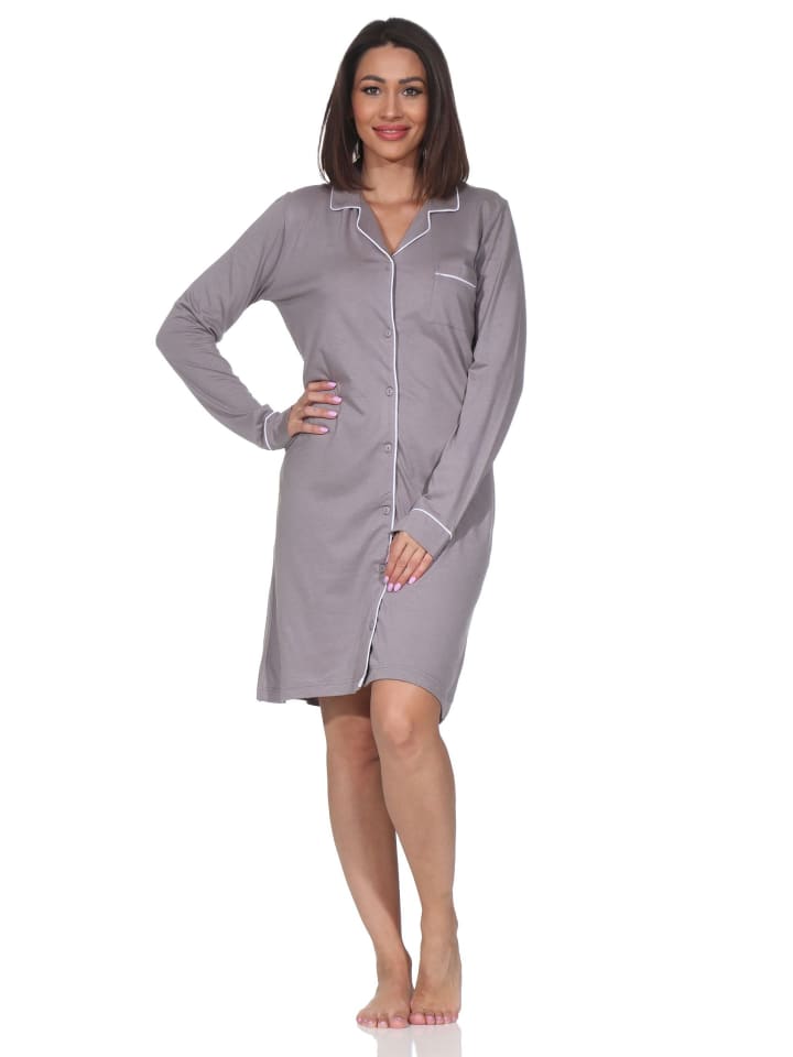 Ночная рубашка с длинными рукавами, на пуговицах, узор в горошек песочного цвета NORMANN
Ночная рубашка с длинными рукавами, на пуговицах, узор в горошек песочного цвета NORMANN