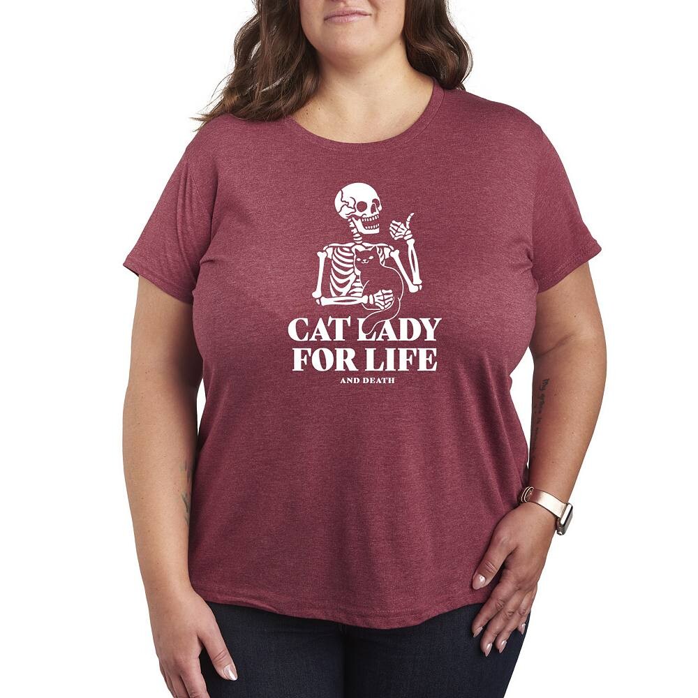 Футболка с рисунком скелета размера плюс Cat Lady For Life, цвет Heather Dark Red
Футболка с рисунком скелета размера плюс Cat Lady For Life, цвет Heather Dark Red