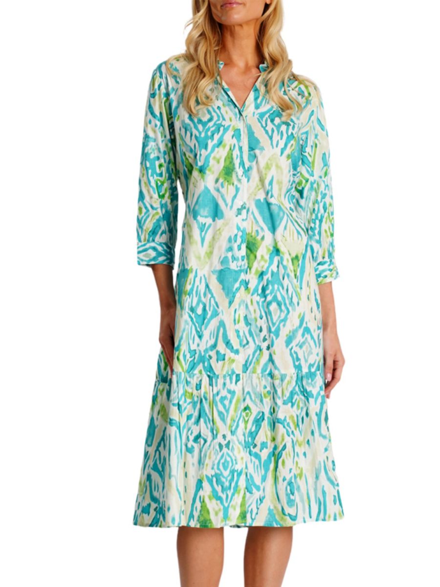 Платье-макси из хлопкового набивного принта La Moda Clothing, зеленый
Платье-макси из хлопкового набивного принта La Moda Clothing, зеленый