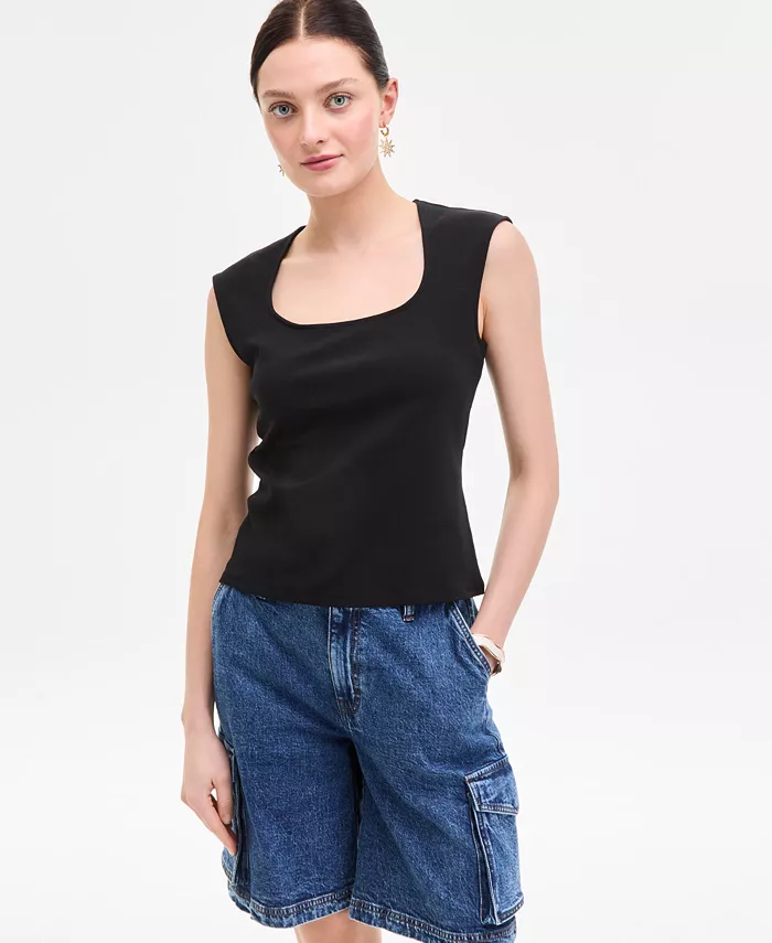 Женский вязаный топ с круглым вырезом и рукавом реглан с коротким рукавом On 34th, черный
Женский вязаный топ с круглым вырезом и рукавом реглан с коротким рукавом On 34th, черный