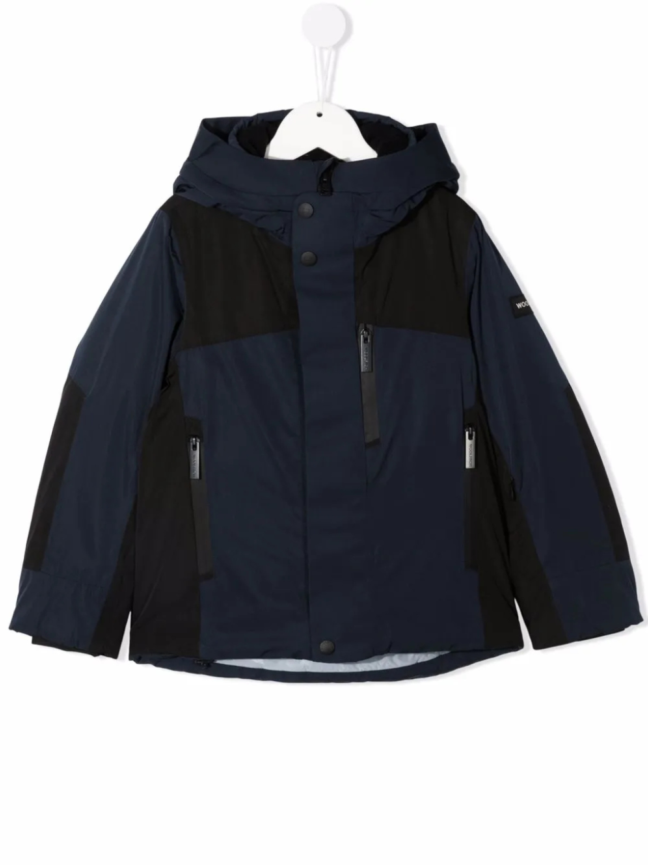 Woolrich Kids куртка в стиле колор-блок с капюшоном, синий 
Woolrich Kids куртка в стиле колор-блок с капюшоном, синий